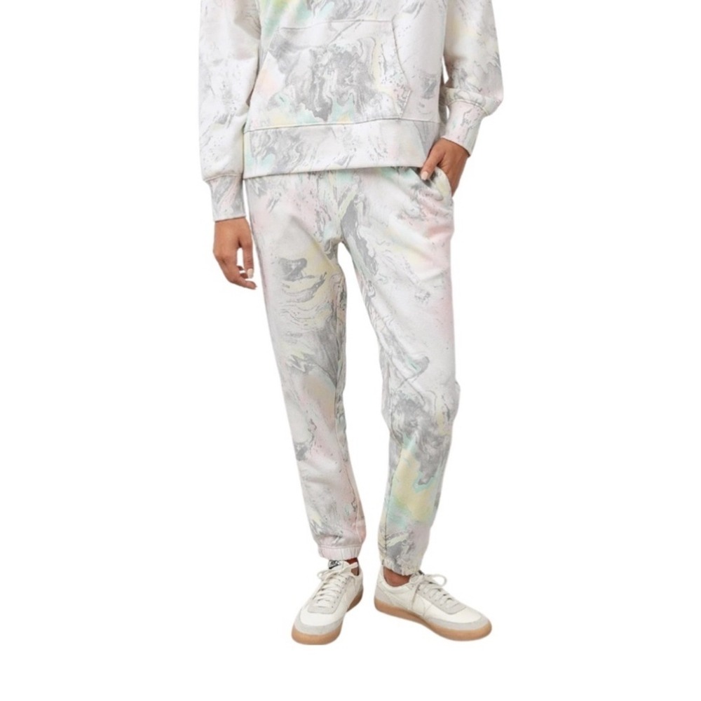 NWT Rails Simo Joggers Sweatpants Ivory Pastel Marble Sz Medium $158